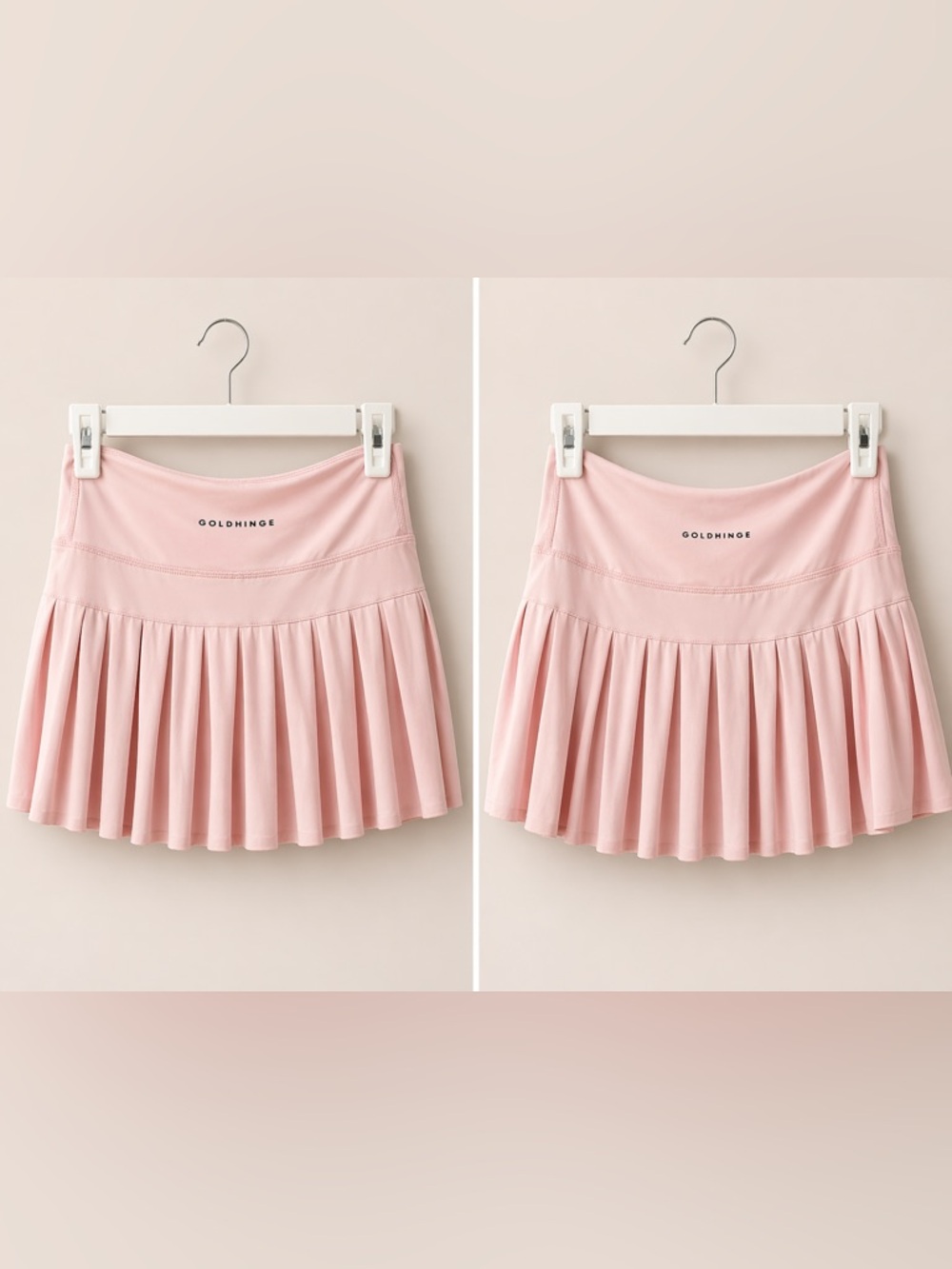 GoldHinge Pink Pleated Mini Skirt
